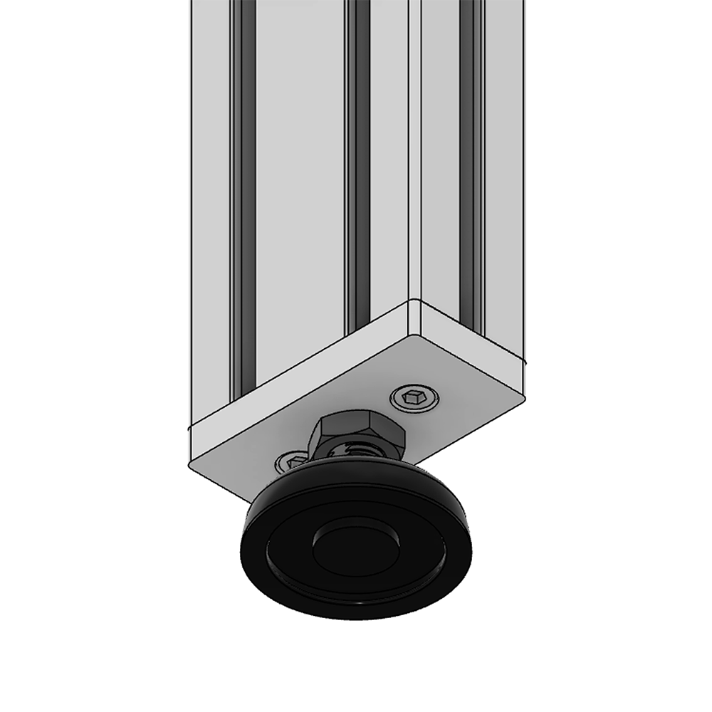 30-M16D60-1 MODULAR SOLUTIONS PLASTIC FOOT<br>60 DIA, M16 W/ JAM NUT